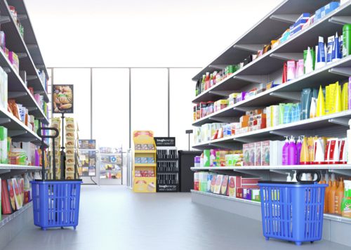 超市貨架上的日用品 日常生活中的便捷與選擇